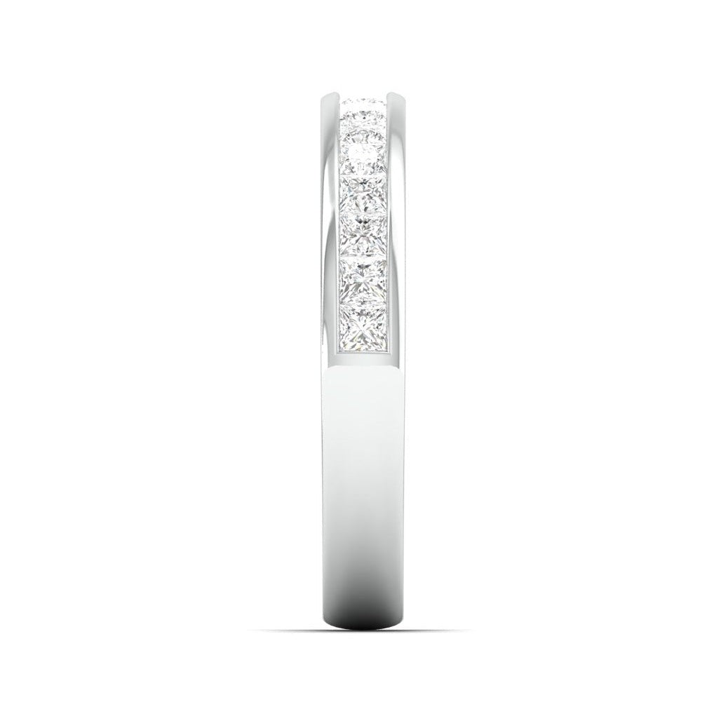 Princess Cut Diamond Platinum Half Eternity Wedding Band for Women JL PT 1005