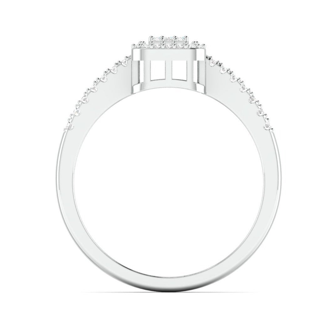Emerald Cut Solitaire-look Platinum Engagement Ring for Women JL PT 1011   Jewelove
