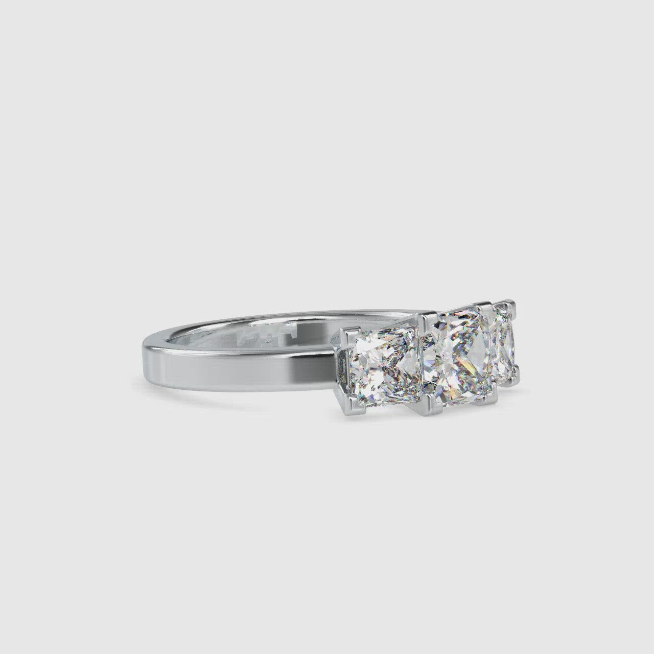 30-Pointer Princess Cut Solitaire Platinum Diamond Accent Ring JL PT 0062