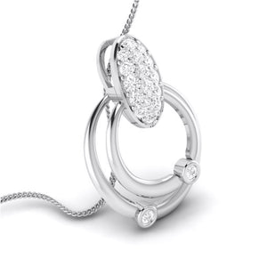Platinum Diamond Double Circle Pendant for Women JL PT P BT 35-D   Jewelove.US