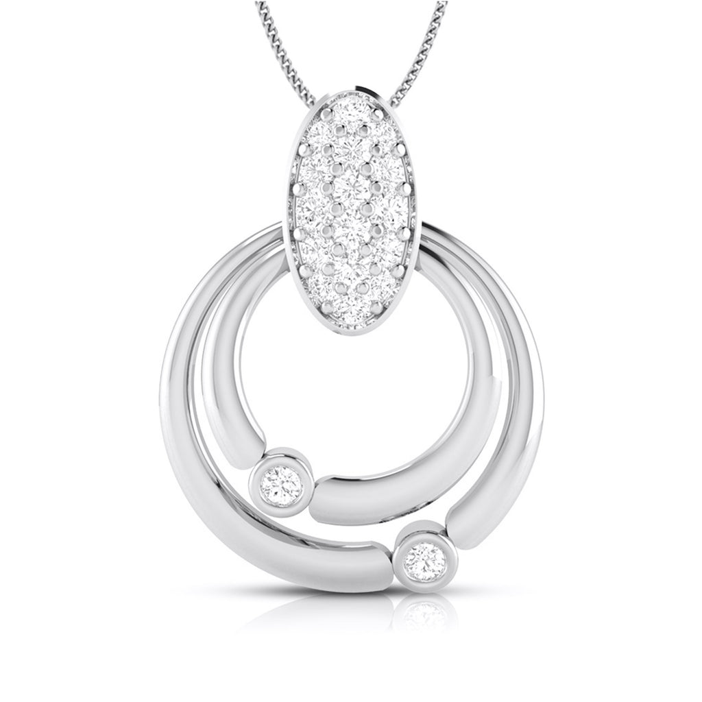 Platinum Diamond Double Circle Pendant for Women JL PT P BT 35-D  Women-s-Band-only-VVS-GH Jewelove.US