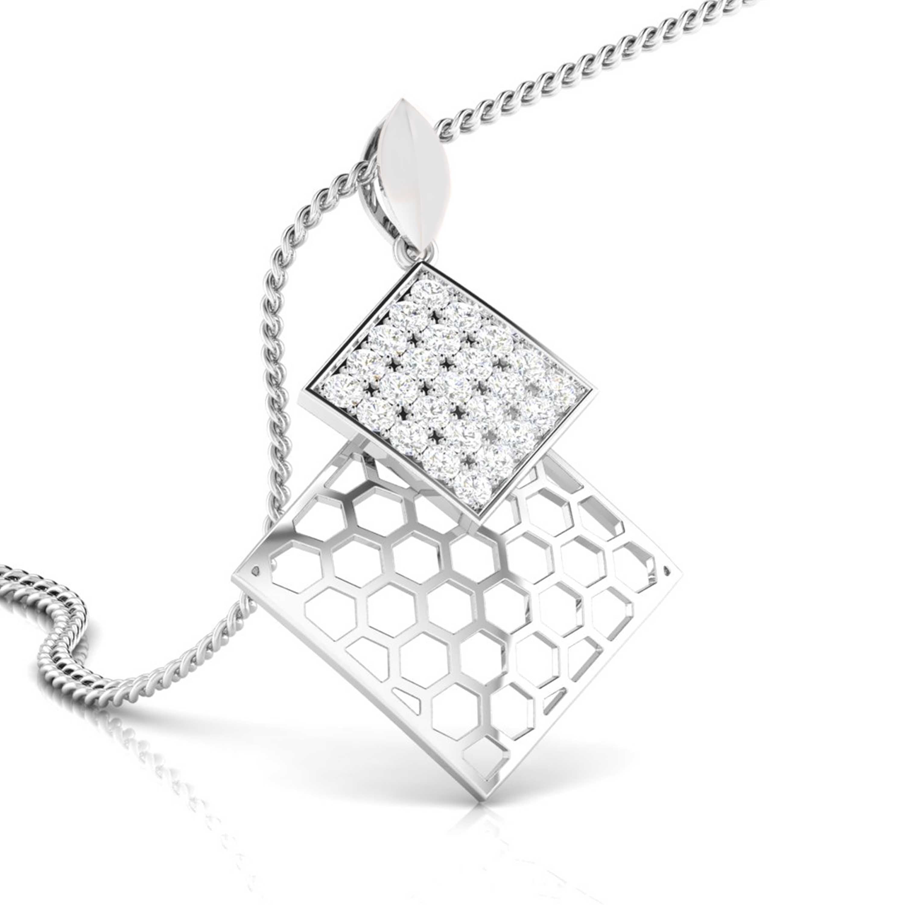 Designer Platinum Diamond Pendant & Earrings Set JL PT P BT 35-F