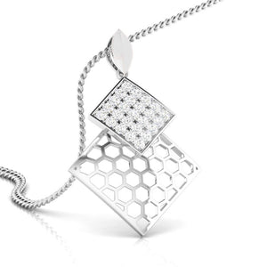 Designer Platinum Diamond Pendant & Earrings Set JL PT P BT 35-F