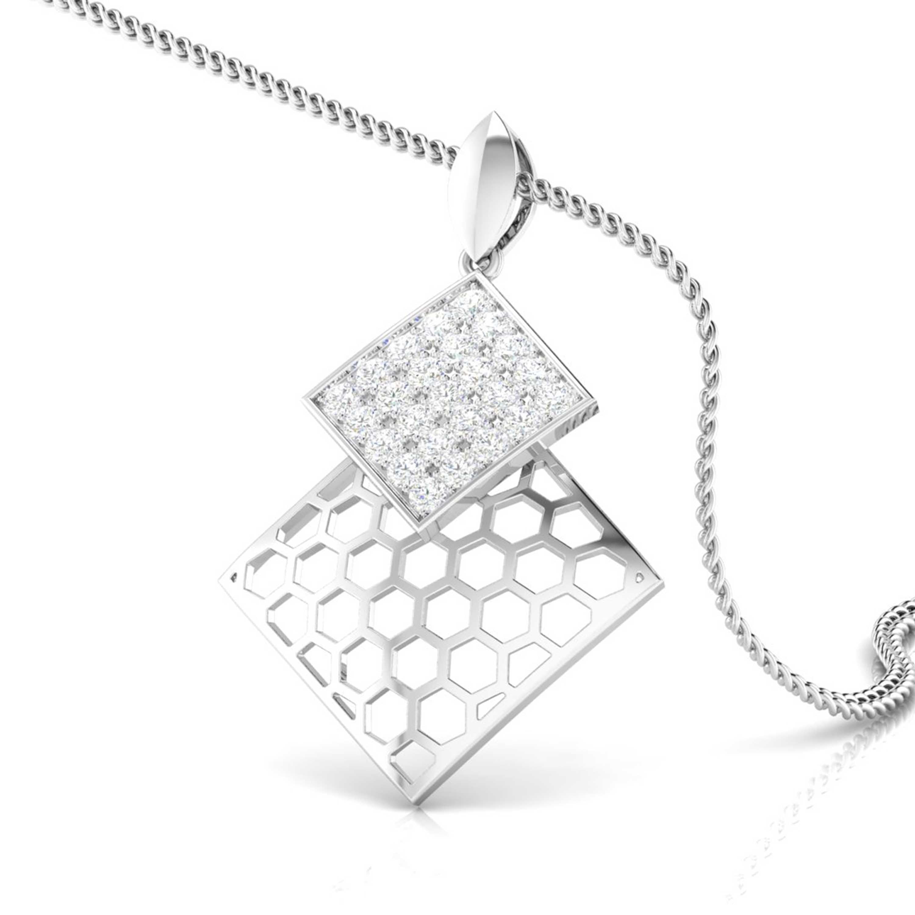 Designer Platinum Diamond Pendant & Earrings Set JL PT P BT 35-F