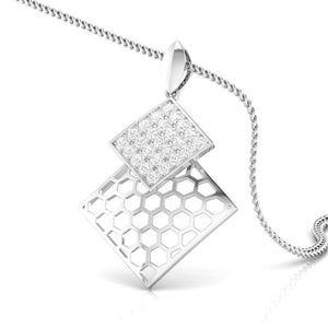 Designer Platinum Diamond Pendant & Earrings Set JL PT P BT 35-F