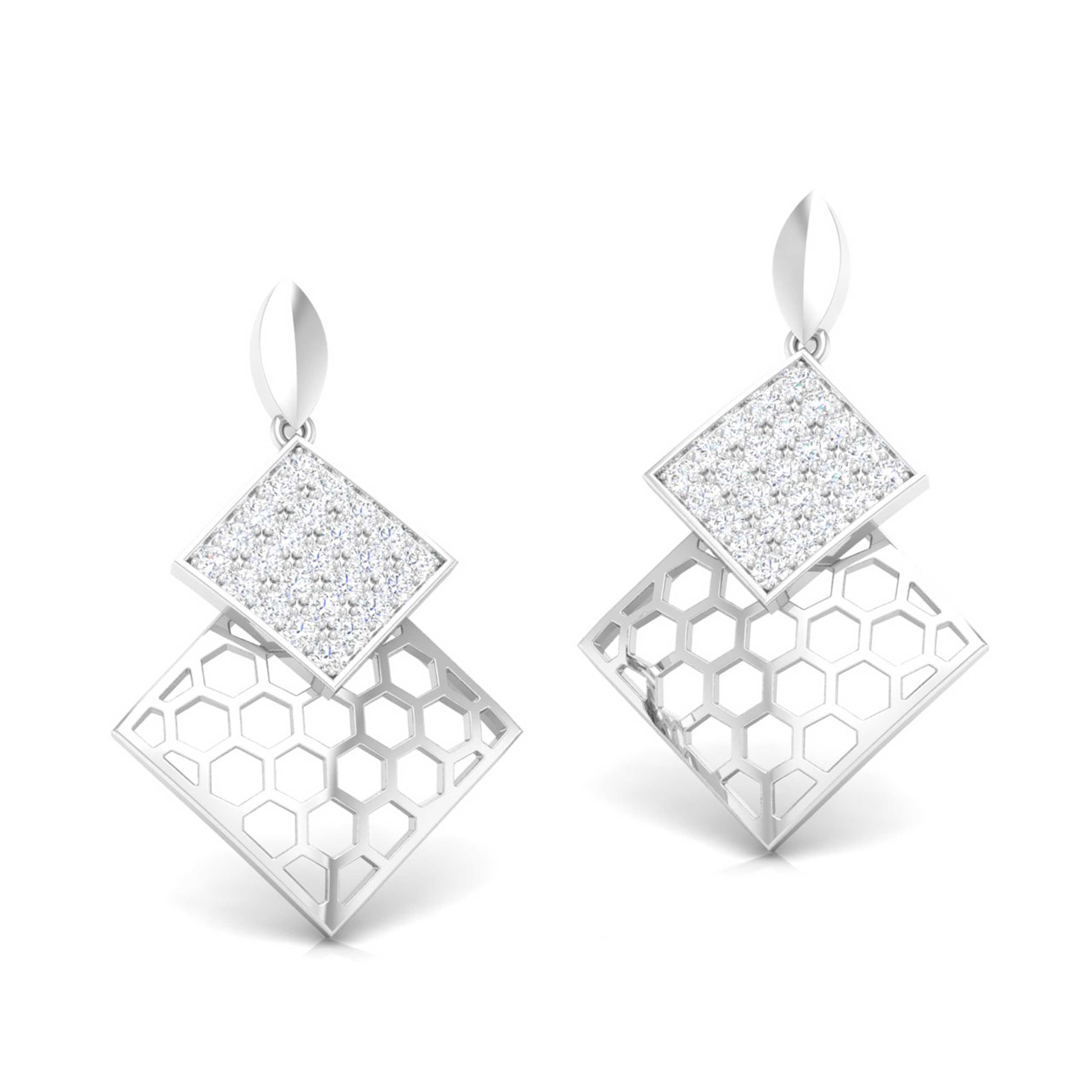 Designer Platinum Diamond Pendant & Earrings Set JL PT P BT 35-F