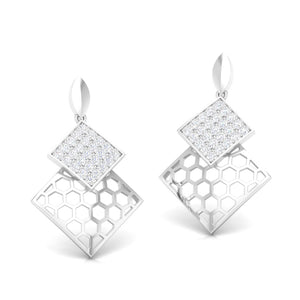 Designer Platinum Diamond Pendant & Earrings Set JL PT P BT 35-F