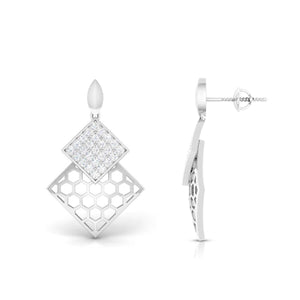 Designer Platinum Diamond Pendant & Earrings Set JL PT P BT 35-F