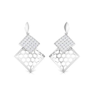Designer Platinum Diamond Pendant & Earrings Set JL PT P BT 35-F