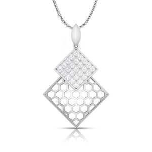 Designer Platinum Diamond Pendant & Earrings Set JL PT P BT 35-F
