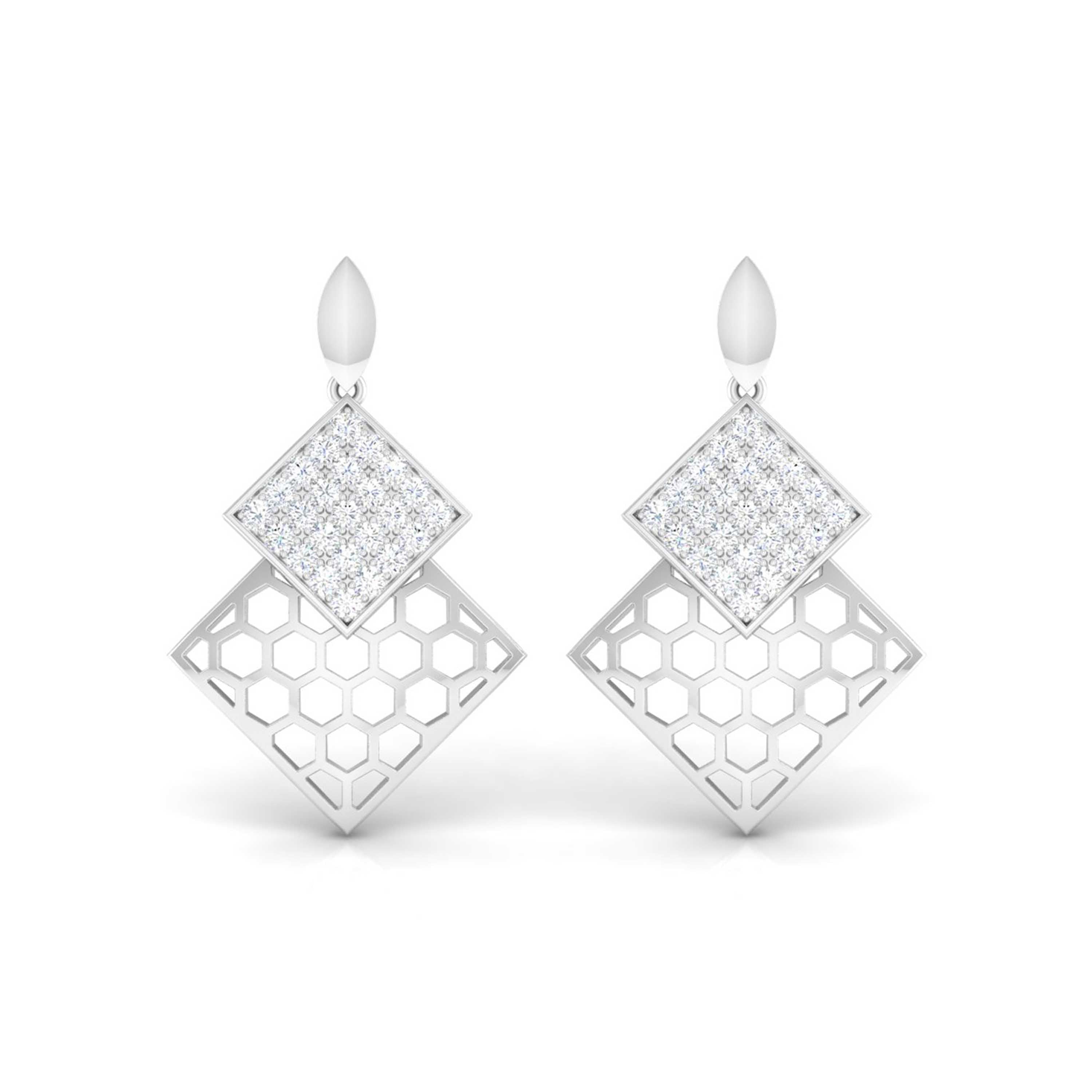 Designer Platinum Diamond Pendant & Earrings Set JL PT P BT 35-F