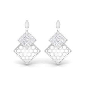 Designer Platinum Diamond Pendant & Earrings Set JL PT P BT 35-F