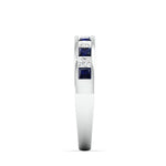 Load image into Gallery viewer, Platinum Blue Sapphire Diamond Princess Cut Wedding Ring JL PT 1012   Jewelove
