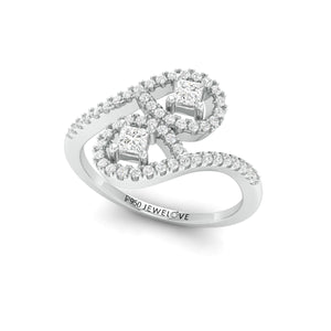 Designer Platinum Diamond Ring with Princess Cut for Women JL PT 1006