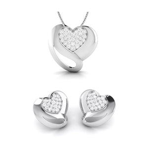 Platinum Diamond Heart Pendant Set JL PT P BT 38-B
