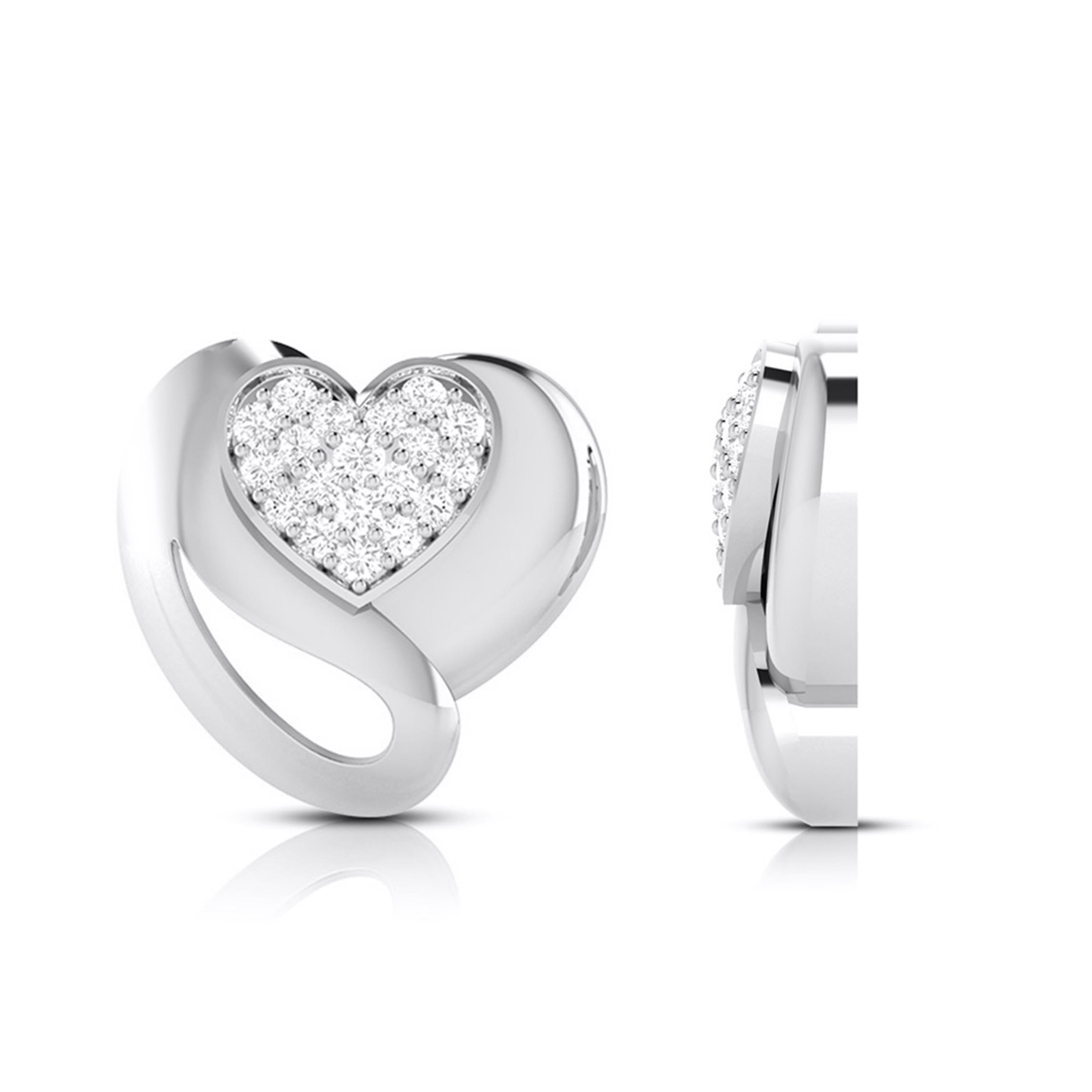 Platinum Diamond Heart Pendant Set JL PT P BT 38-B