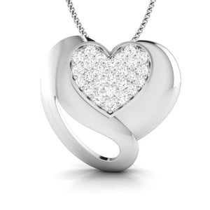 Platinum Diamond Heart Pendant Set JL PT P BT 38-B