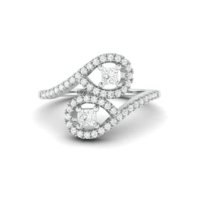 Designer Platinum Diamond Ring with Princess Cut for Women JL PT 1006
