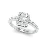 Load image into Gallery viewer, Emerald Cut Solitaire-look Platinum Engagement Ring for Women JL PT 1011   Jewelove
