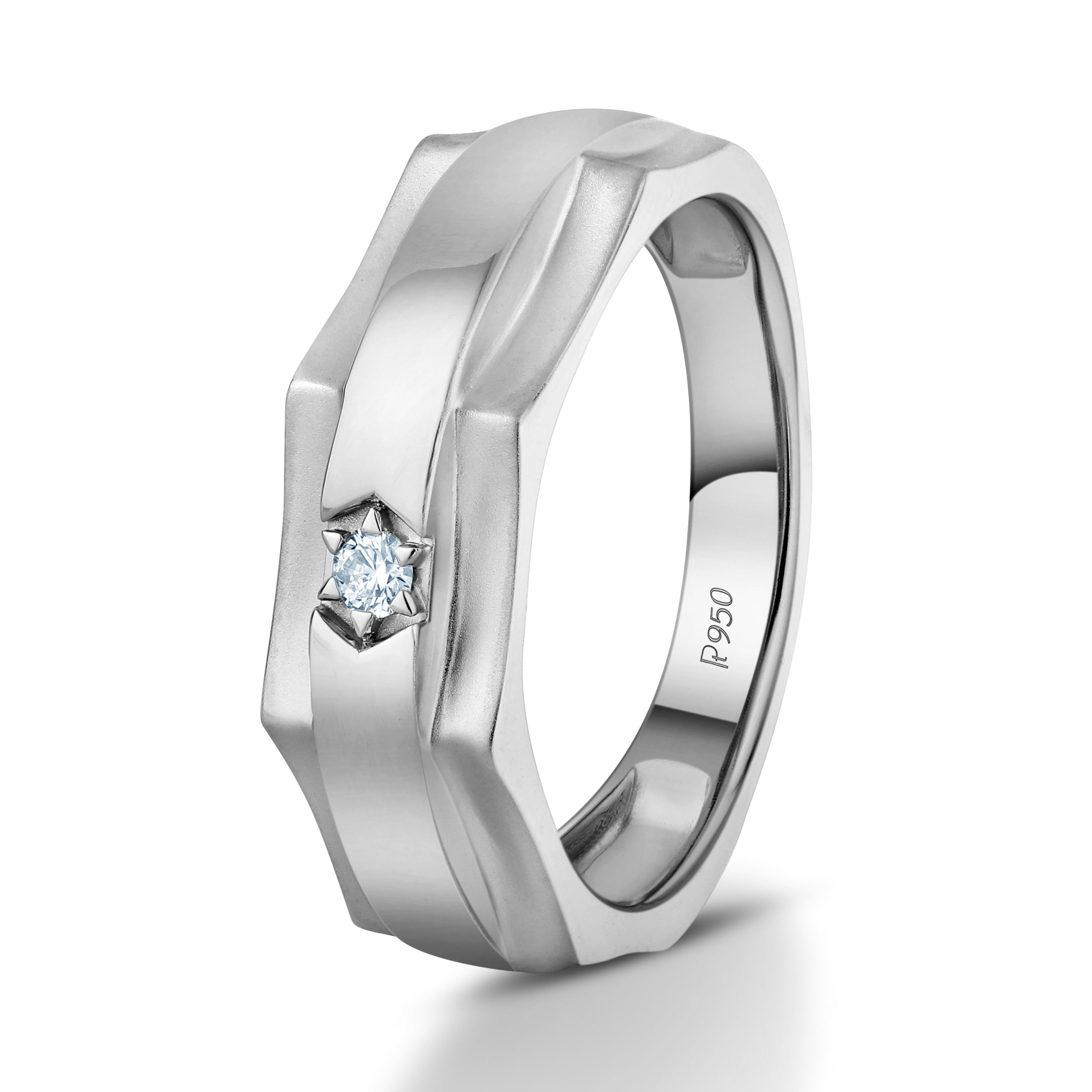Men of Platinum Single Diamond Platinum Ring for Men JL PT 1088  VVS-GH-Men-s-Ring-only Jewelove