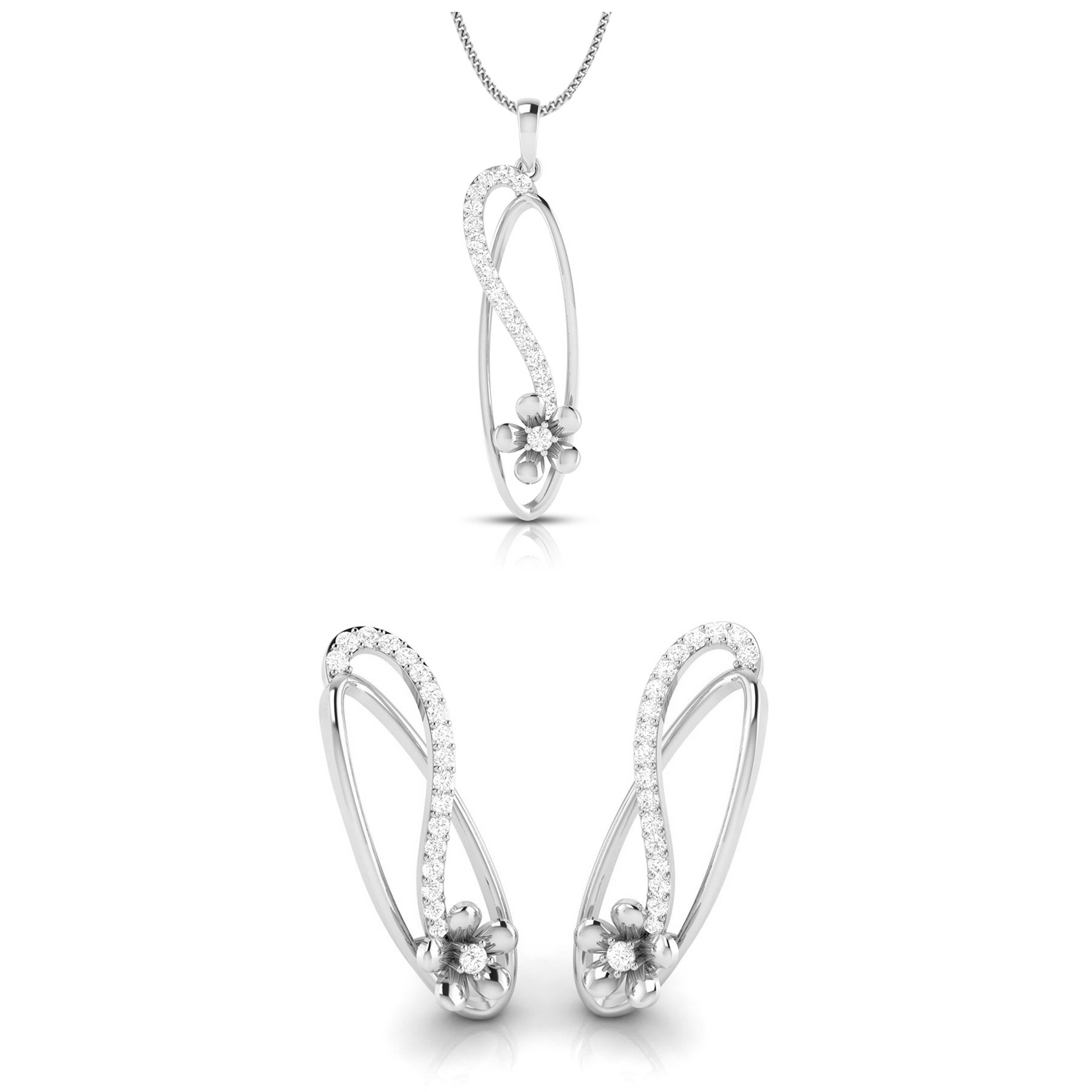 Designer Platinum Diamond Pendant Set JL PT P 39-C