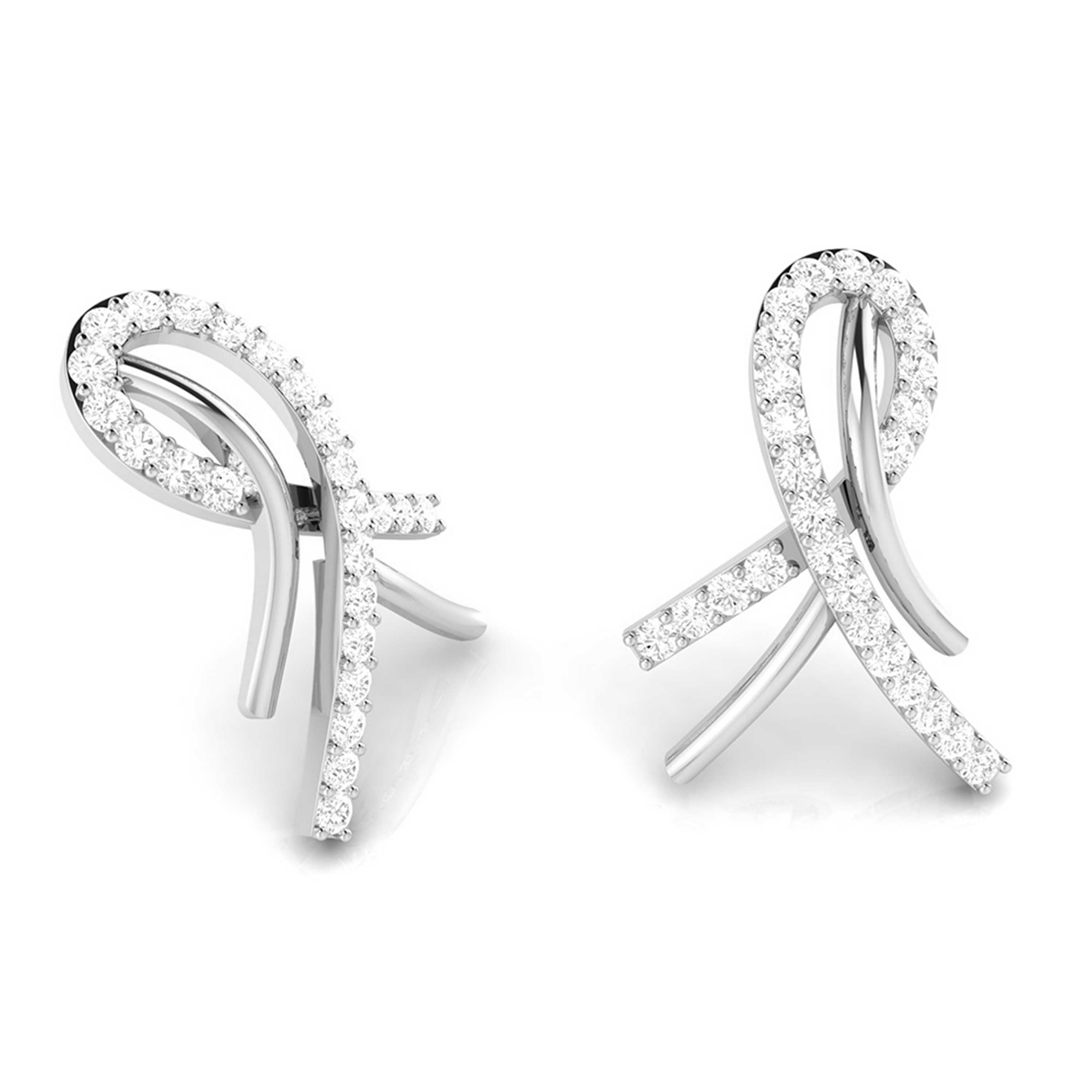 Designer Platinum Diamond Earrings for Women JL PT P BT 39-D