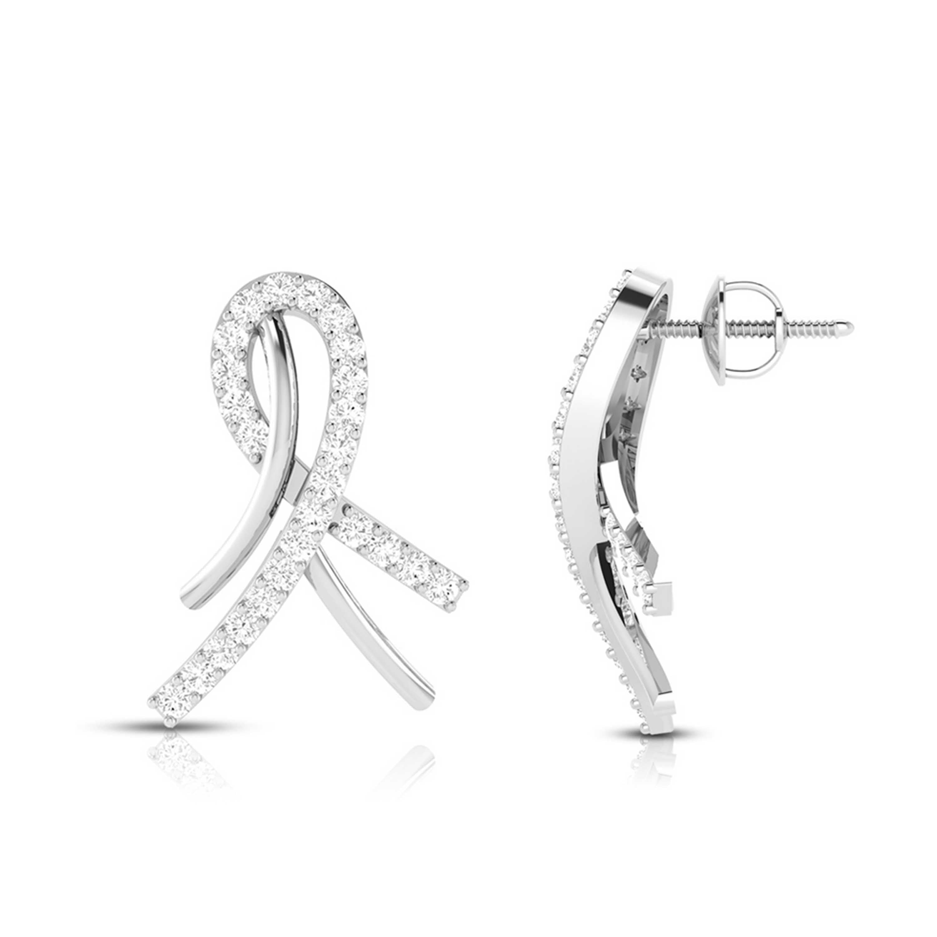 Designer Platinum Diamond Earrings for Women JL PT P BT 39-D   Jewelove.US