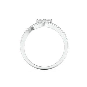 Designer Platinum Diamond Ring with Princess Cut for Women JL PT 1006
