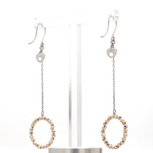 Japanese Platinum Earrings with Rose Gold Diamond Cut Balls for Women JL PT E 223