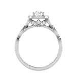 Load image into Gallery viewer, 0.50 cts Solitaire Halo Diamond Twisted Shank Platinum Ring JL PT RH RD 265   Jewelove.US
