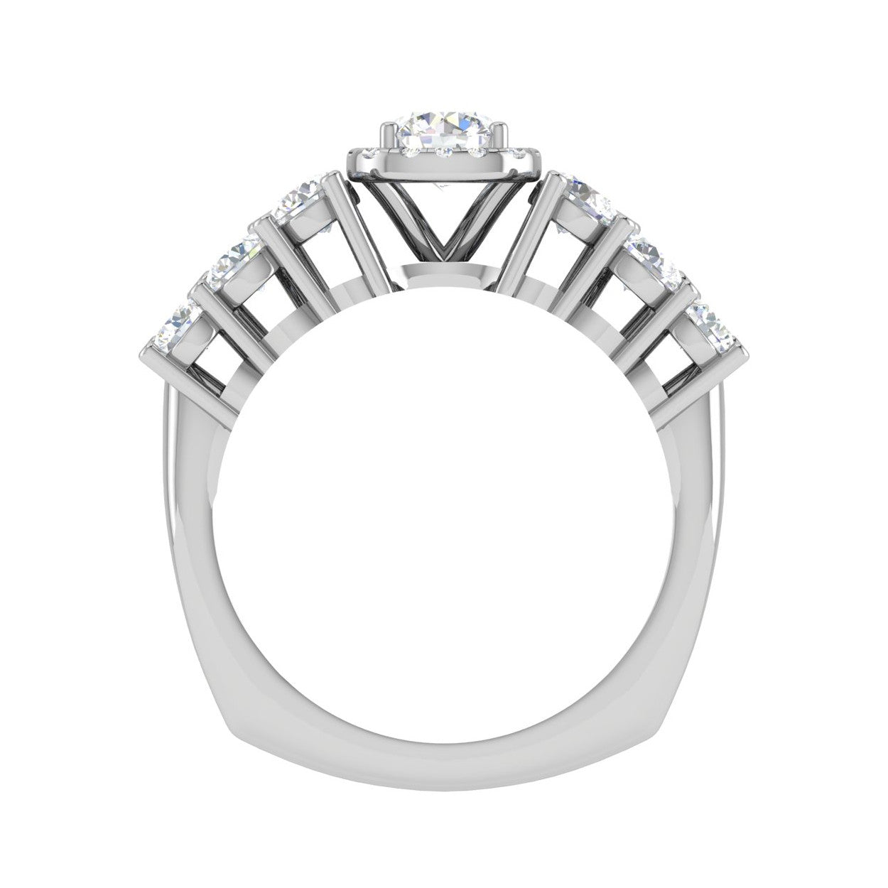 0.30cts Solitaire Halo Diamond Split Shank Platinum Ring JL PT 51776   Jewelove.US