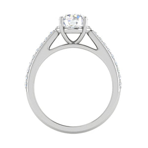 0.50 cts Solitaire Halo Diamond Shank Platinum Ring JL PT RH RD 238   Jewelove.US