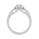 Load image into Gallery viewer, 0.50 cts Solitaire Halo Diamond Shank Platinum Ring JL PT RH RD 219   Jewelove.US
