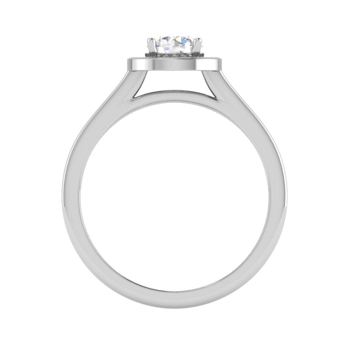 0.50 cts Solitaire Halo Diamond Shank Platinum Ring JL PT RH RD 203   Jewelove.US