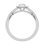 Load image into Gallery viewer, 0.50 cts Solitaire Halo Diamond Twisted Shank Platinum Ring JL PT RH RD 223   Jewelove.US
