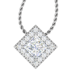 Load image into Gallery viewer, 0.70 cts. Platinum Princess Cut Solitaire Pendant for Women JL PT P PF PR 112  Default-Title Jewelove.US
