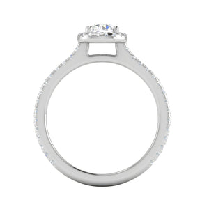 0.50 cts Solitaire Halo Diamond Shank Platinum Ring JL PT RH RD 182   Jewelove.US