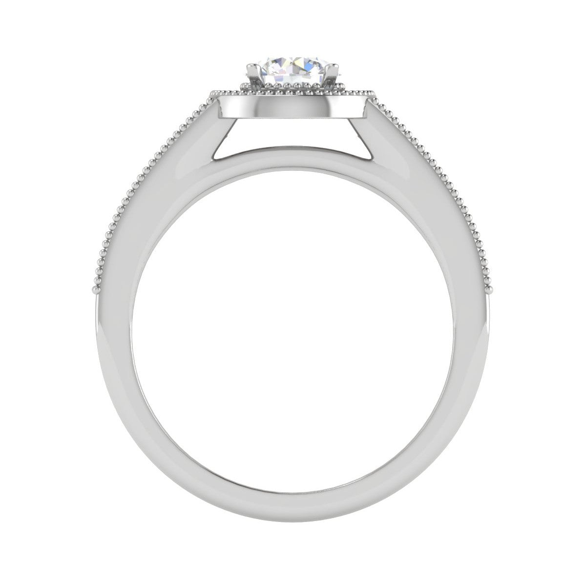 0.50 cts Solitaire Halo Diamond Shank Platinum Ring JL PT RH RD 202   Jewelove.US