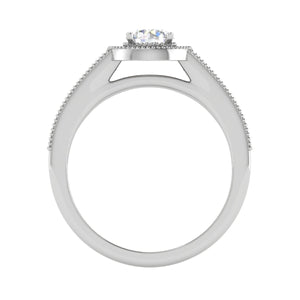 0.50 cts Solitaire Halo Diamond Shank Platinum Ring JL PT RH RD 202   Jewelove.US