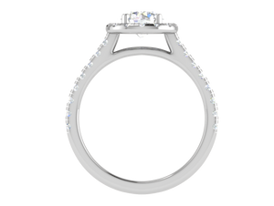 0.70 cts Solitaire Halo Diamond Shank Platinum Ring JL PT RH RD 102   Jewelove.US