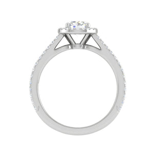 0.50cts Solitaire Halo Diamond Split Shank Platinum Ring JL PT WB5565E   Jewelove.US