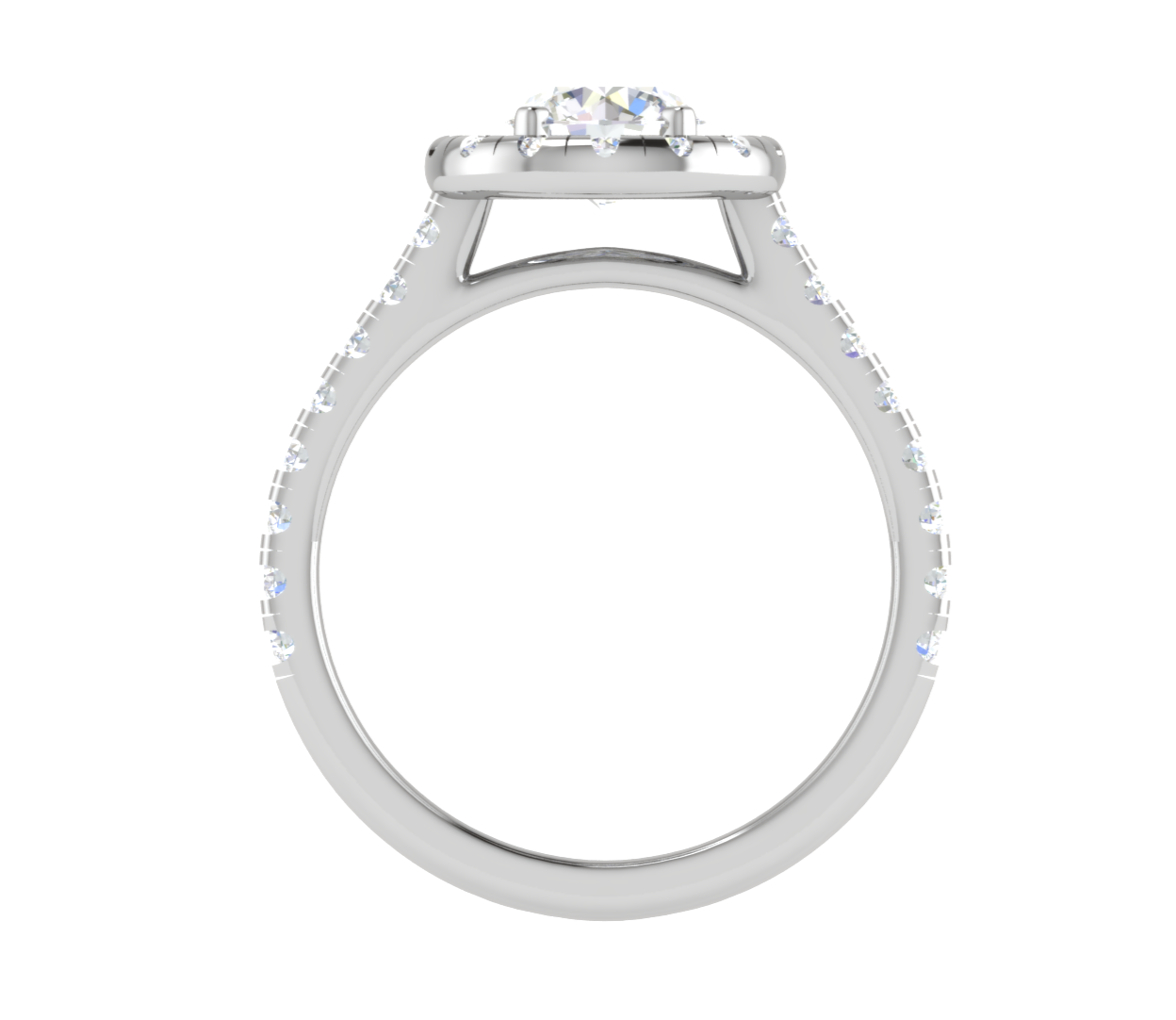 1.00 cts Solitaire Halo Diamond Shank Platinum Ring JL PT RH RD 103   Jewelove.US