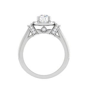 0.30 cts Solitaire Halo Diamond Platinum Ring JL PT JRW2586MM-A   Jewelove.US