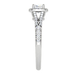 Load image into Gallery viewer, 0.50 cts Cushion Solitaire Halo Diamond Split Shank Platinum Ring JL PT RH CU 256   Jewelove.US
