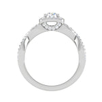 Load image into Gallery viewer, 0.50cts Solitaire Halo Diamond Twisted Shank Platinum Ring JL PT RV RD 163   Jewelove
