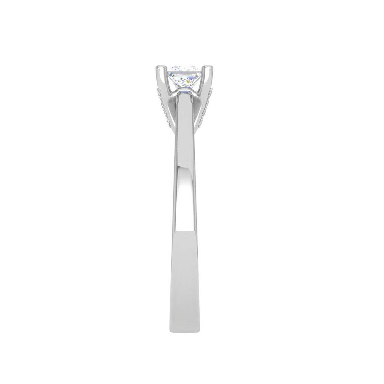 0.25 cts. Princess Cut Solitaire Diamond Platinum Engagement Ring JL PT MHD264EG   Jewelove.US