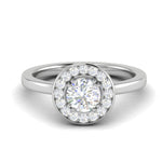 Load image into Gallery viewer, 0.70cts Single Halo Diamond Solitaire Platinum Ring JL PT RH RD 164   Jewelove.US
