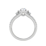 Load image into Gallery viewer, 0.50cts Solitaire Halo Diamond Split Shank Platinum Ring JL PT 198   Jewelove.US
