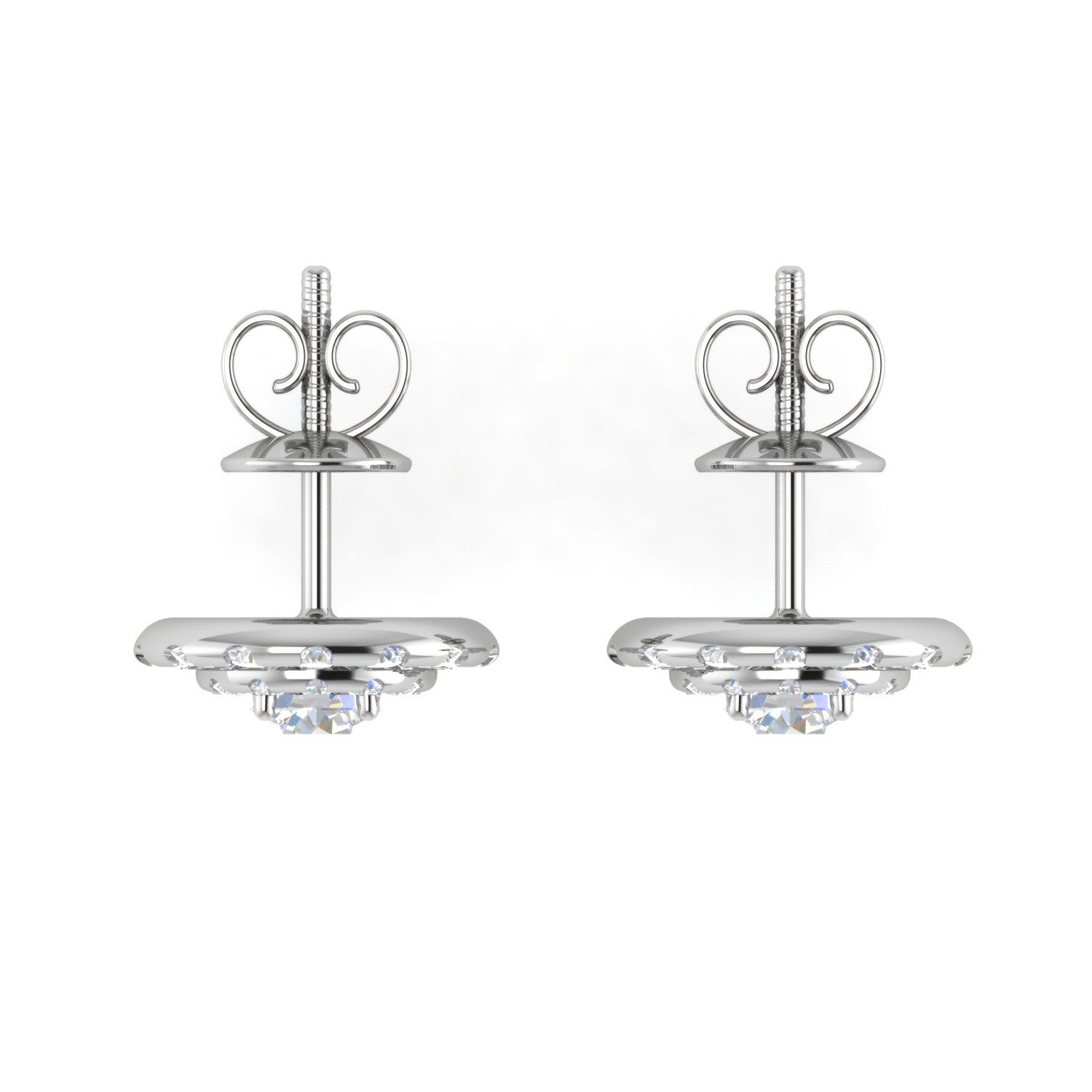 Platinum Solitaire Earrings JL PT E SE RD 106   Jewelove