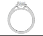 Load image into Gallery viewer, 1 Carat Princess Cut Solitaire Square Halo Diamond Shank Platinum Ring JL PT RH PR 117   Jewelove.US
